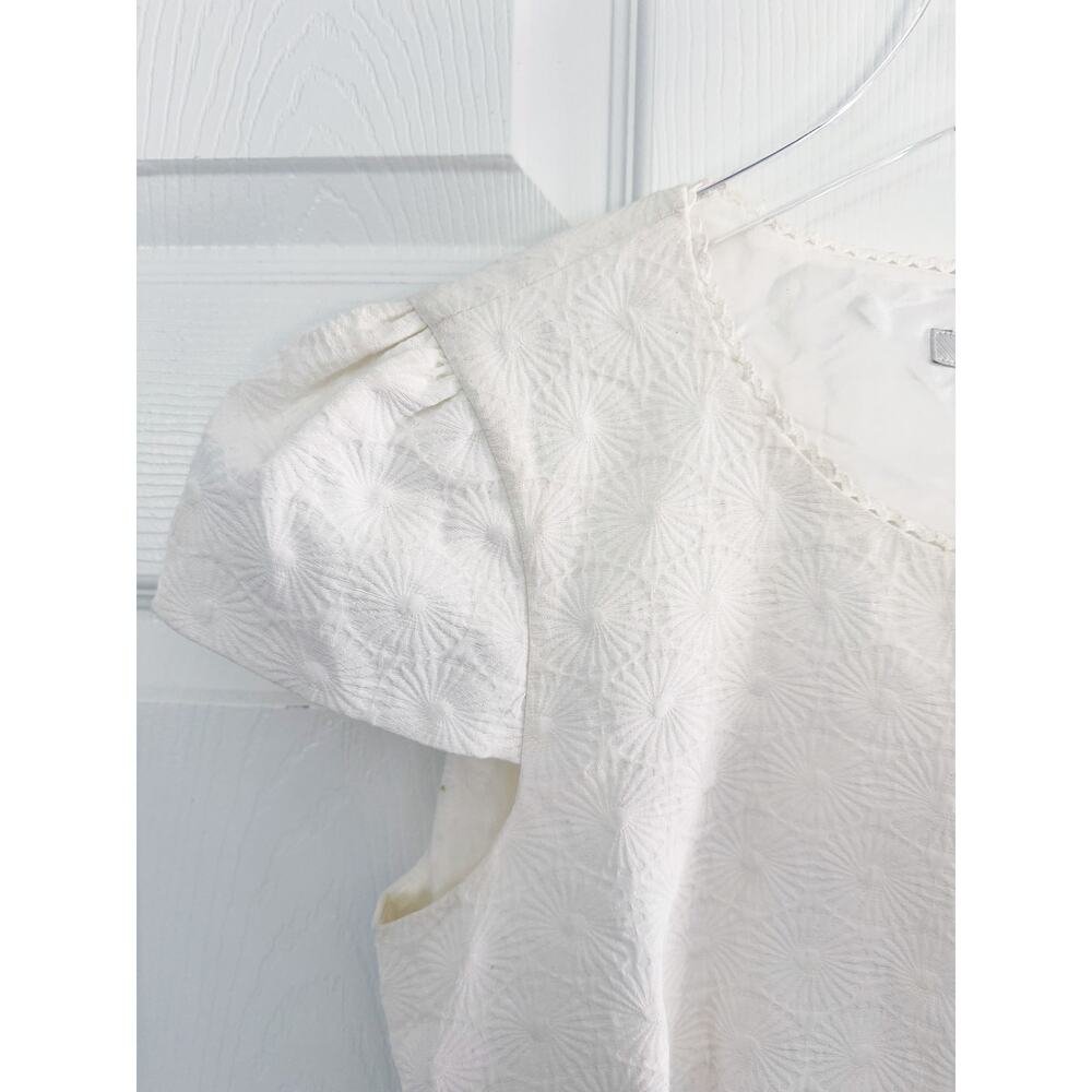 Boden Ivory Daisy Jacquard Cap Sleeve Sheath Dress Classic Feminine Bridal Chic - Picture 2 of 7